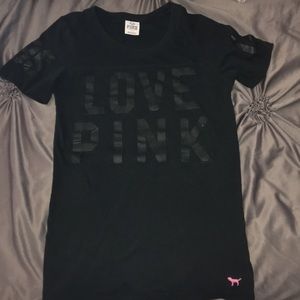 PINK  Black T Shirt